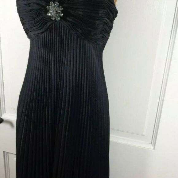 M&S Autograph Black Pleated Party Cocktail Dress Sz M - Picture 6 of 16